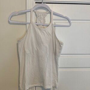 Moda International White Crochet Racerback Tank Top
